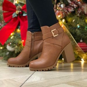 Tan booties